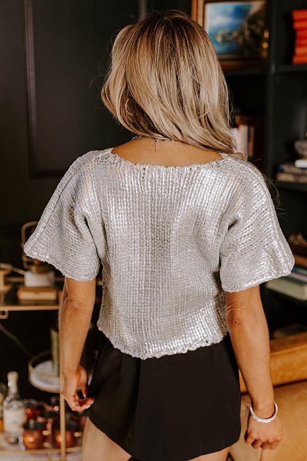 Impressions Made To Shine Metallic Knit Top