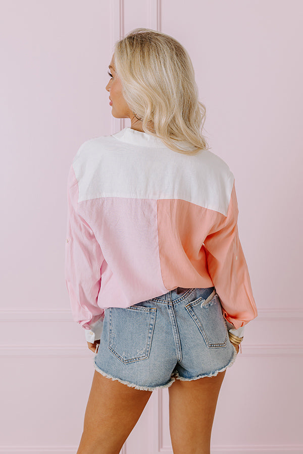 Impressions Maine Way Color Block Button Up