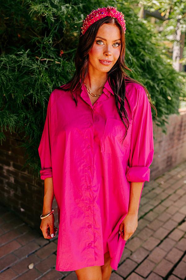 Impressions Major Icon Tunic Dress In Hot Pink