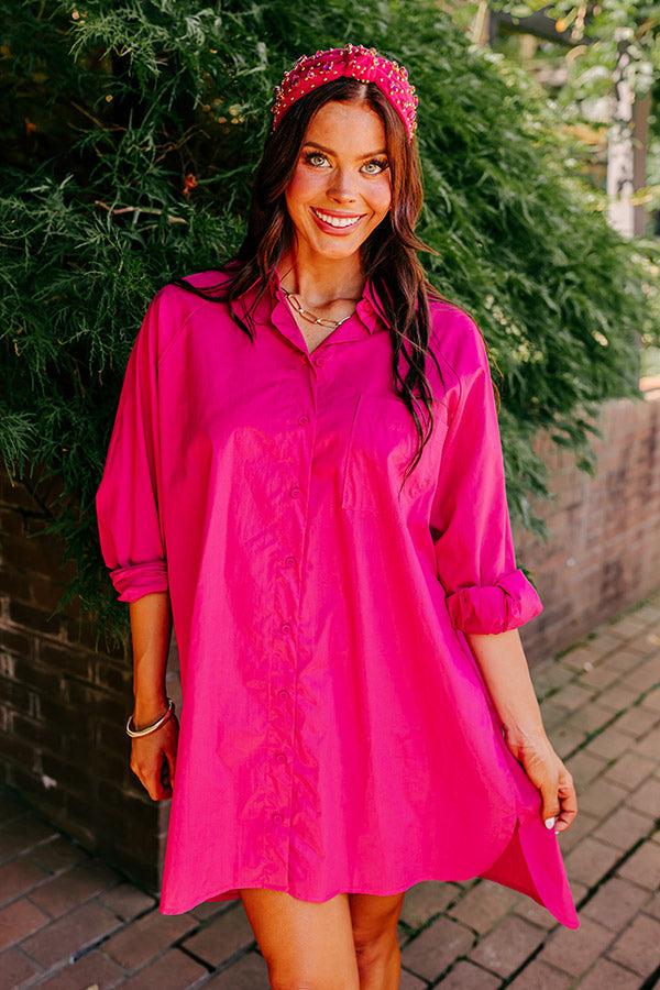 Impressions Major Icon Tunic Dress In Hot Pink
