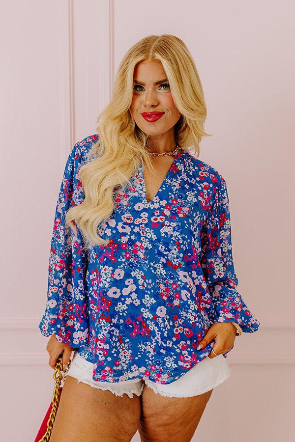 Impressions Making Joy Shift Top In Blue Curves