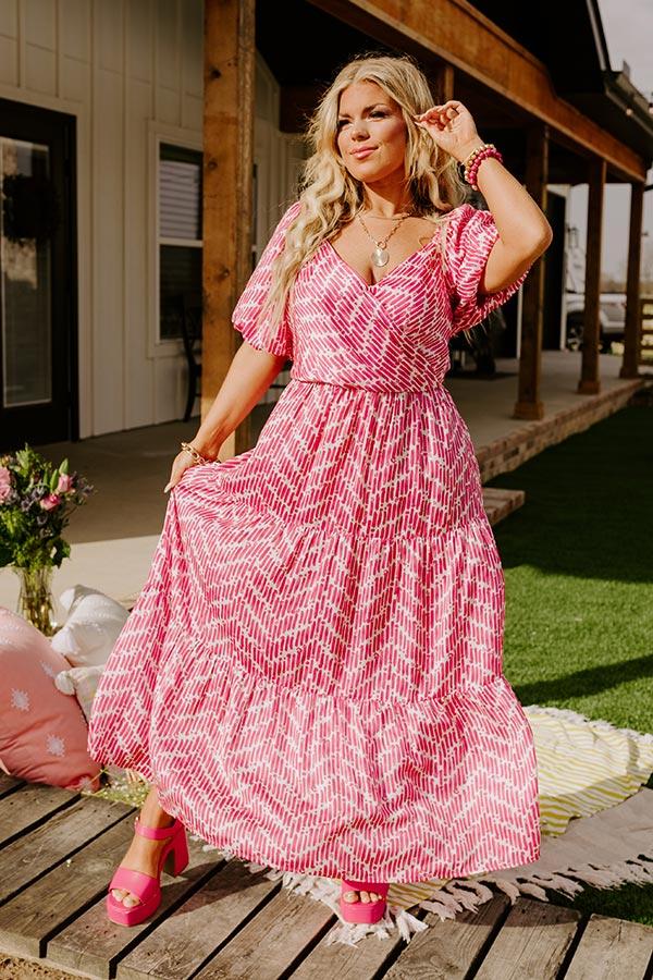 Impressions Maldives Escape Maxi In Fuchsia Curves