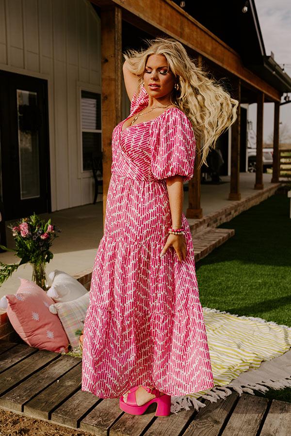 Impressions Maldives Escape Maxi In Fuchsia Curves