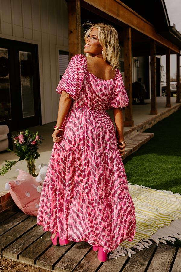Impressions Maldives Escape Maxi In Fuchsia Curves