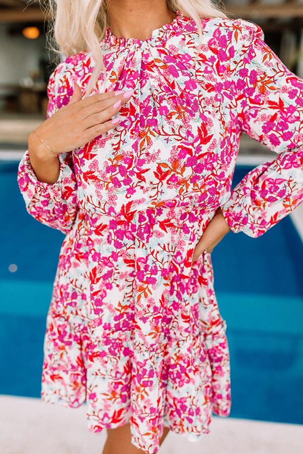 Impressions Malibu Pier Floral Dress In Pink