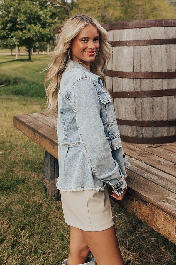 Impressions Manhattan Chic Denim Peplum Jacket