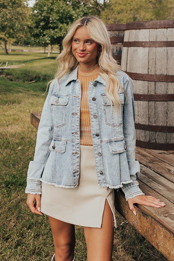 Impressions Manhattan Chic Denim Peplum Jacket