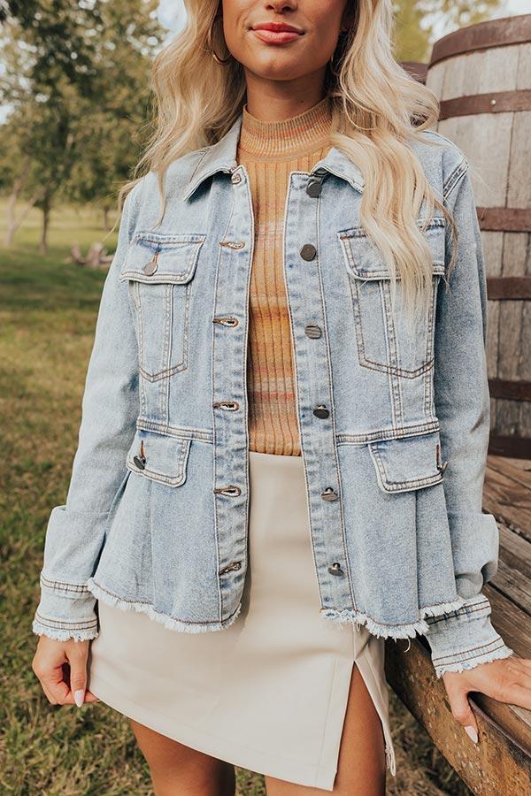 Impressions Manhattan Chic Denim Peplum Jacket