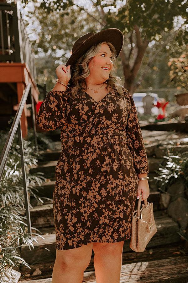 Impressions Maple Dreams Floral Mini Dress Curves