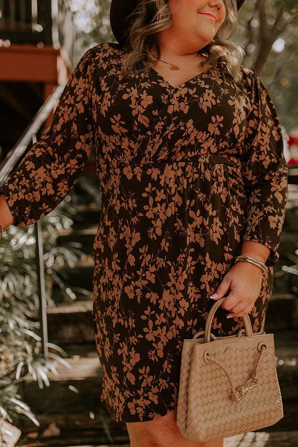 Impressions Maple Dreams Floral Mini Dress Curves