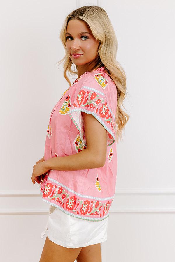 Impressions Margaritas On The Boardwalk Floral Top