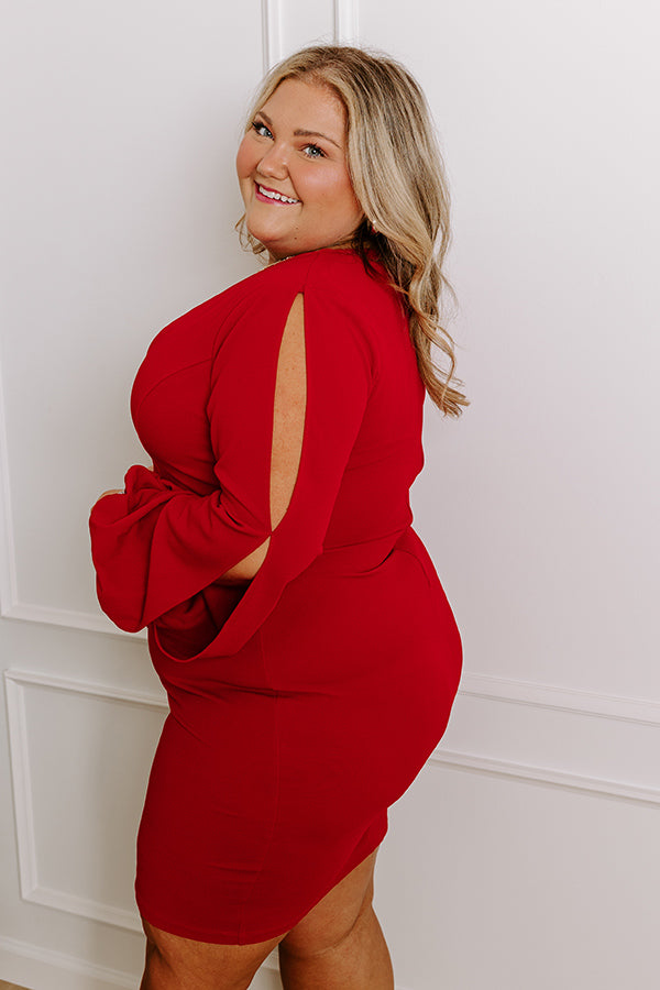 Impressions Material Girl Mini Dress In Red Curves
