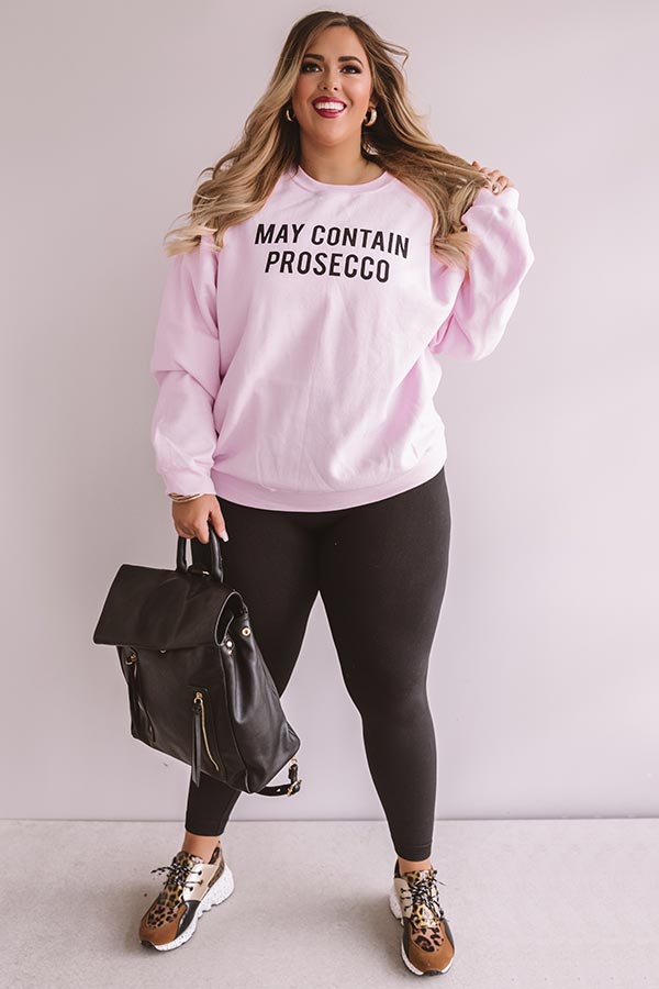 Impressions May Contain Prosecco Sweatshirt Curves