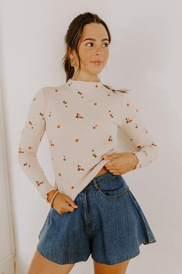 Impressions Meadow Melody Embroidered Top