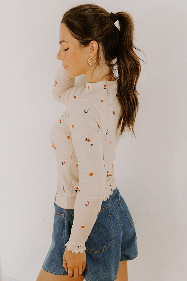 Impressions Meadow Melody Embroidered Top