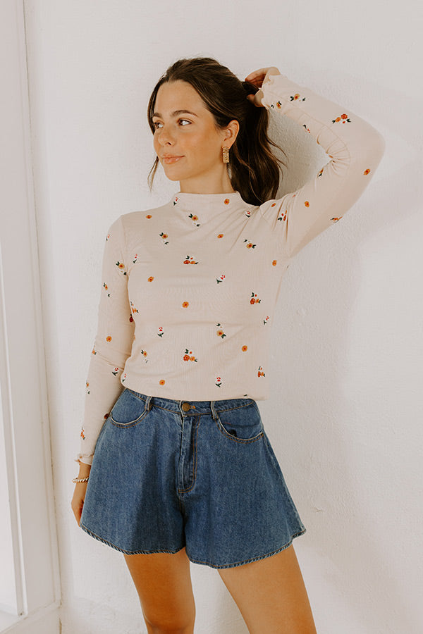 Impressions Meadow Melody Embroidered Top