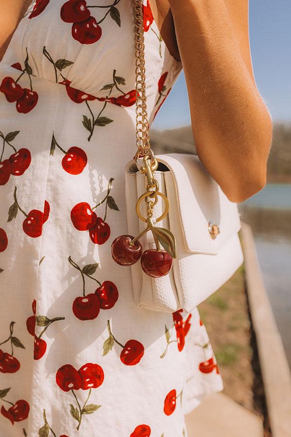 Impressions Merci Mon Cherry Keychain Bag Charm