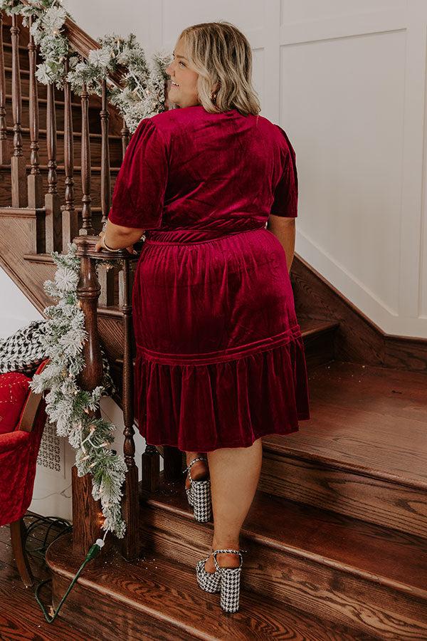 Impressions Merlot Dreams Velvet Dress Curves