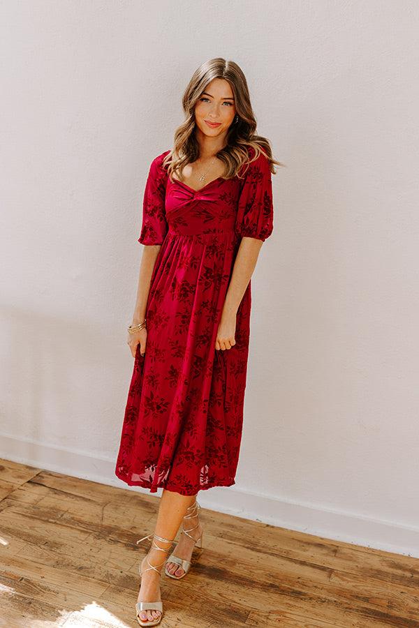 Impressions Merlot Muse Velvet Burnout Midi