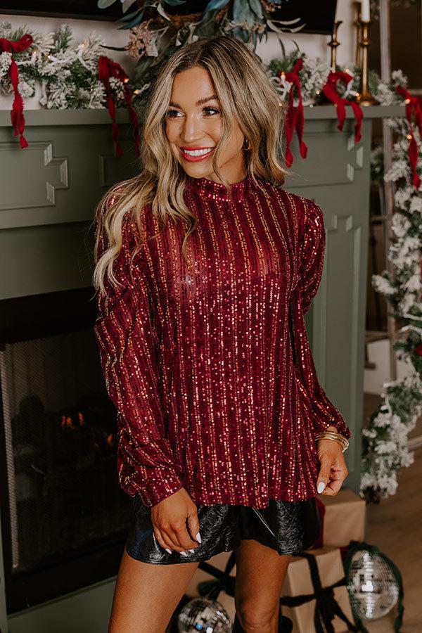 Impressions Midnight Mantra Sequin Top