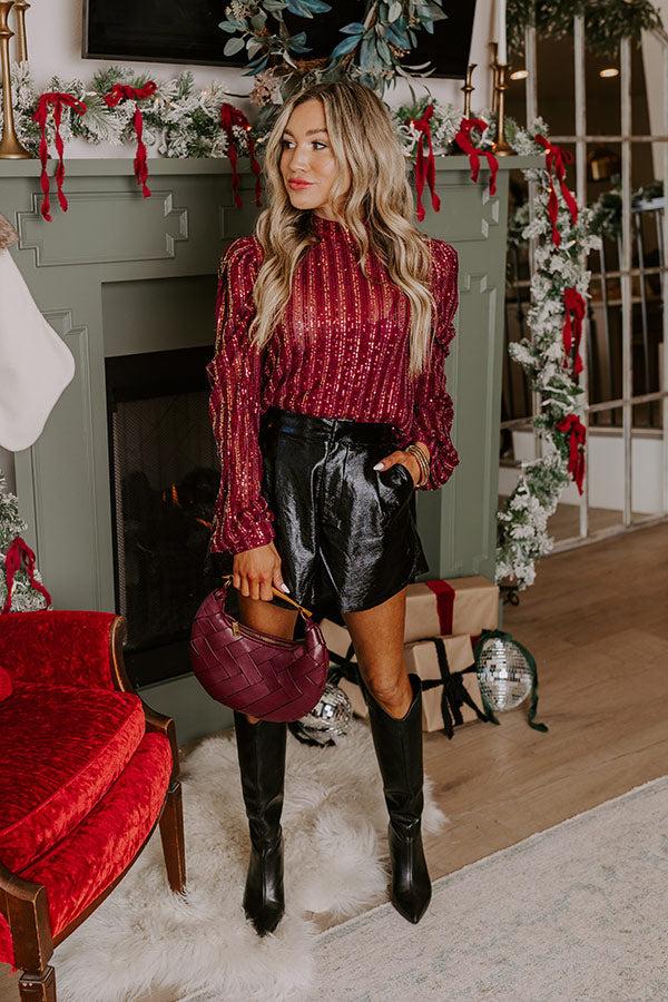 Impressions Midnight Mantra Sequin Top