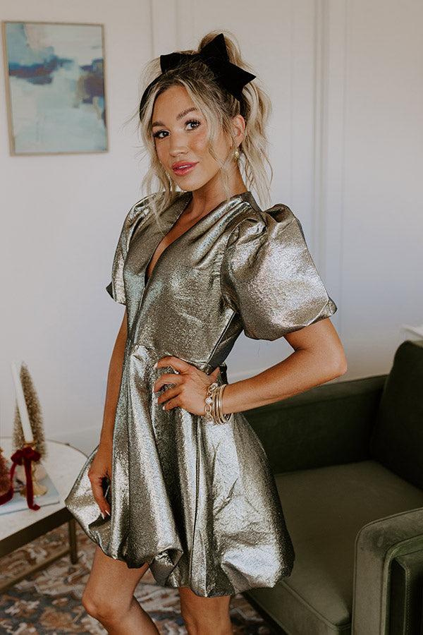 Impressions Midnight Sparkle Metallic Mini Dress