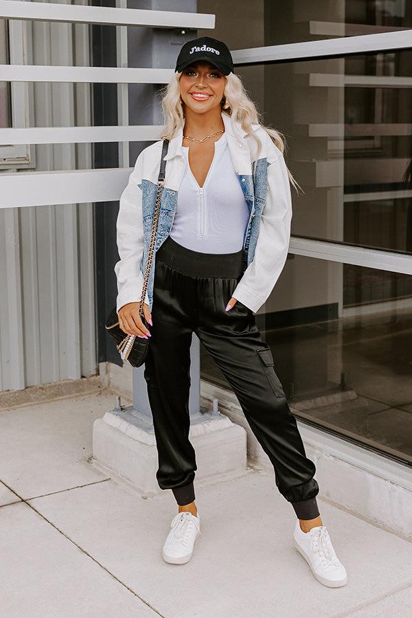 Impressions Miles To Go High Waist Satin Joggers