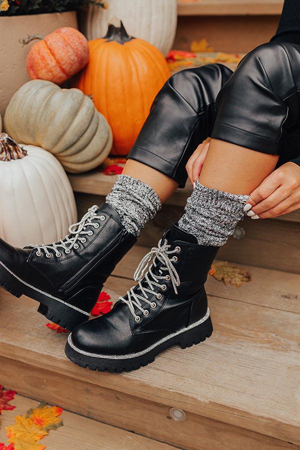 Impressions Miles To Go Knit Socks In Black