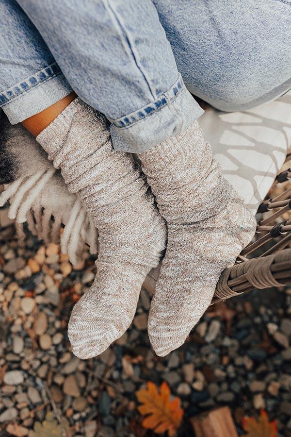 Impressions Miles To Go Knit Socks In Grey