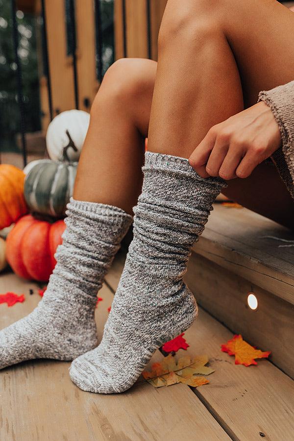 Impressions Miles To Go Knit Socks In Taupe