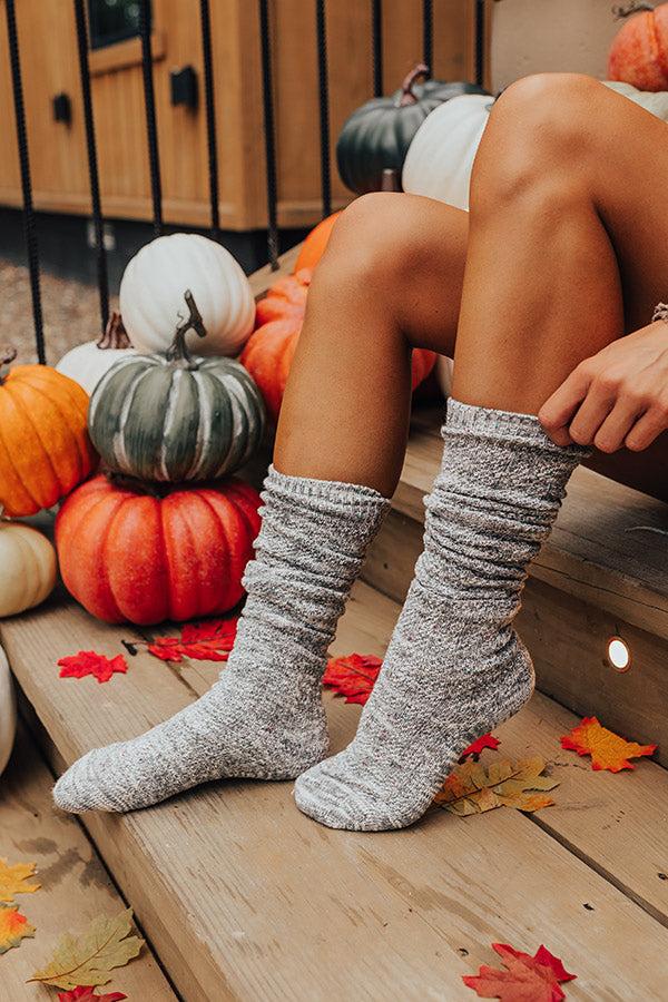 Impressions Miles To Go Knit Socks In Taupe