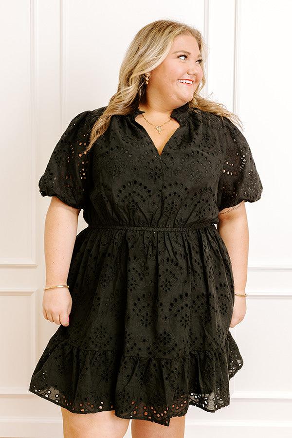 Impressions Mimosa Toast Eyelet Mini Dress Curves