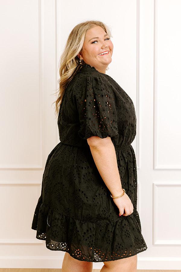 Impressions Mimosa Toast Eyelet Mini Dress Curves