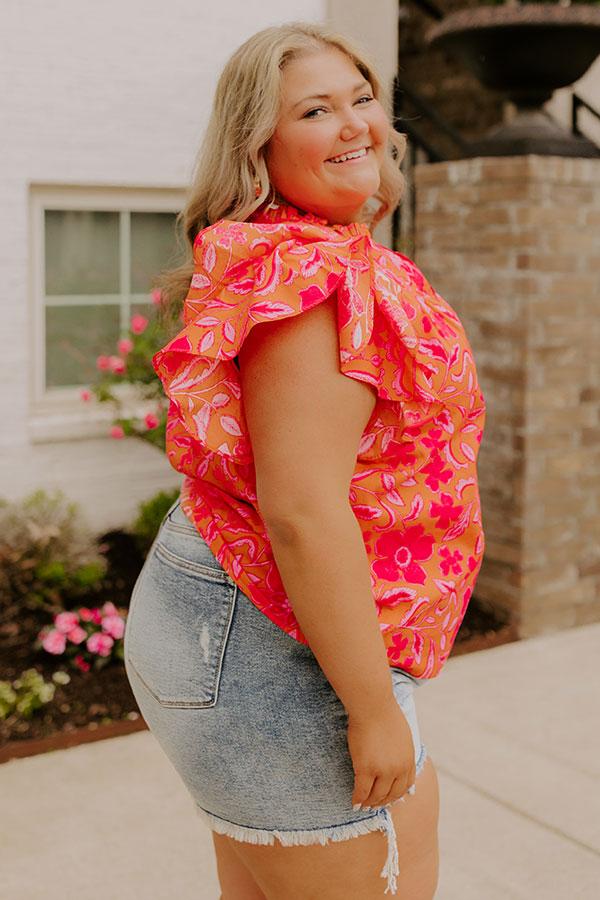 Impressions Mimosas Sippin' Floral Top Curves