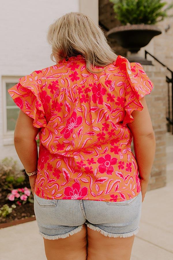 Impressions Mimosas Sippin' Floral Top Curves