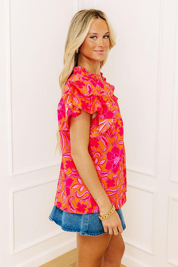 Impressions Mimosas Sippin' Floral Top