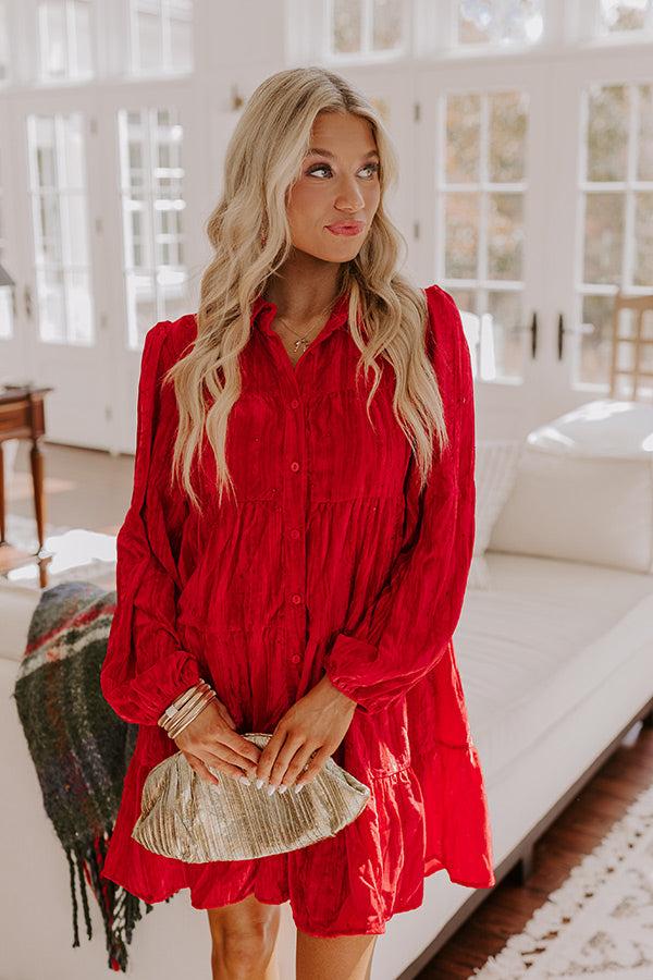 Impressions Mistletoe And Magic Velvet Mini Dress