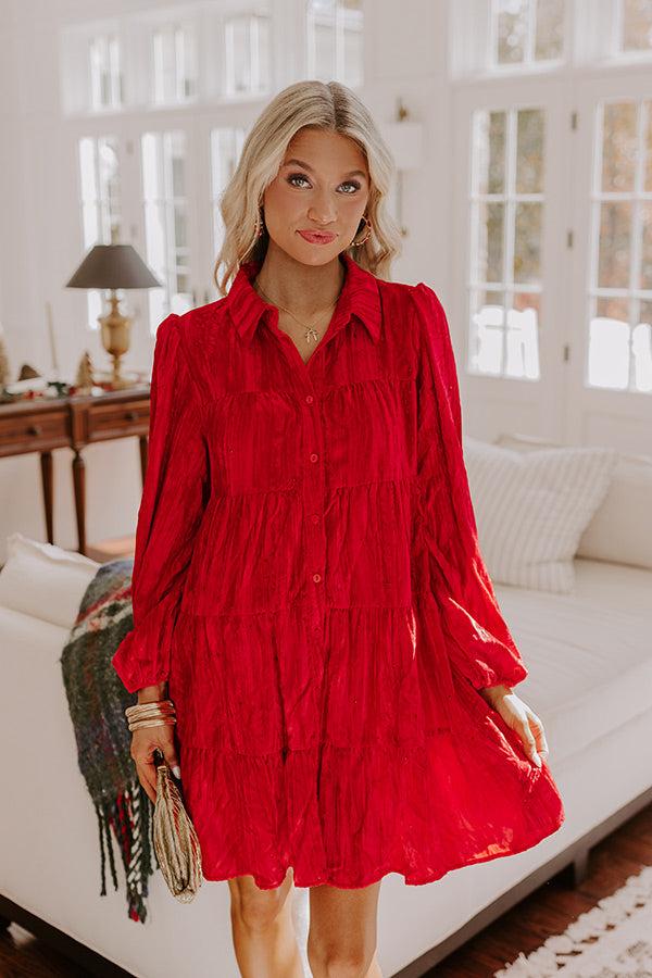 Impressions Mistletoe And Magic Velvet Mini Dress