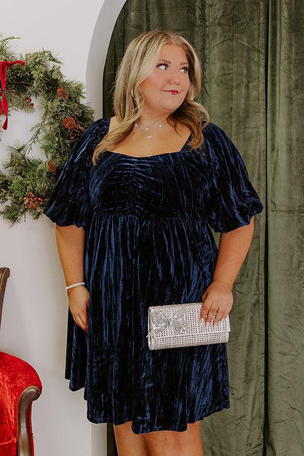 Impressions Moonlit Dance Velvet Mini Dress Curves