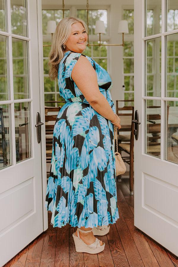 Impressions Moonlit Stroll Pleated Midi Curves