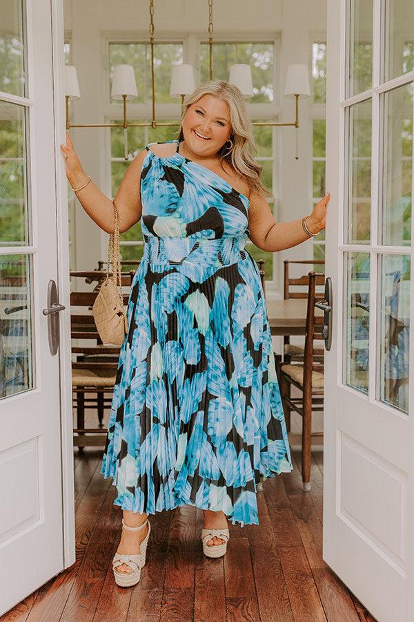 Impressions Moonlit Stroll Pleated Midi Curves