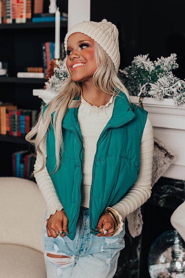 Impressions Morning Escape Puffer Vest In Green