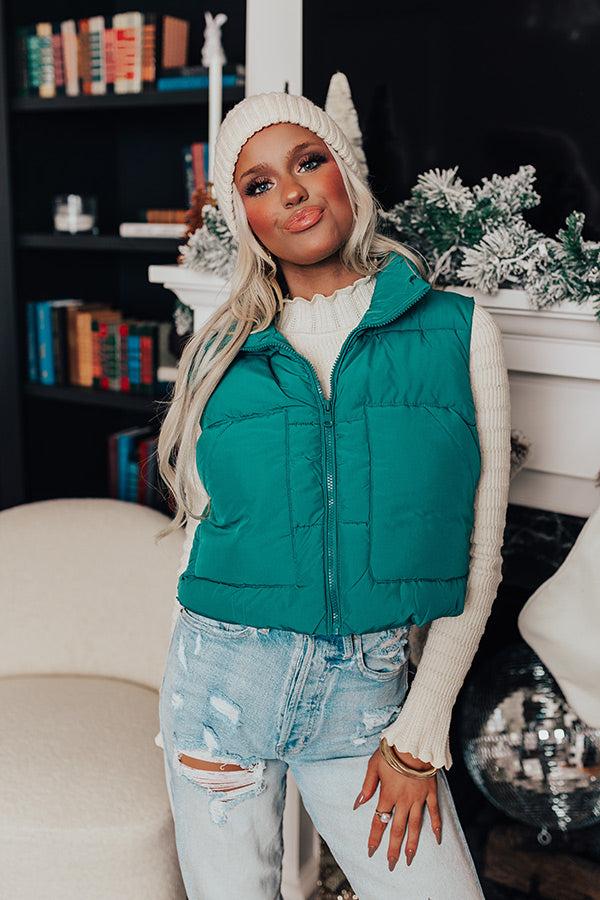 Impressions Morning Escape Puffer Vest In Green