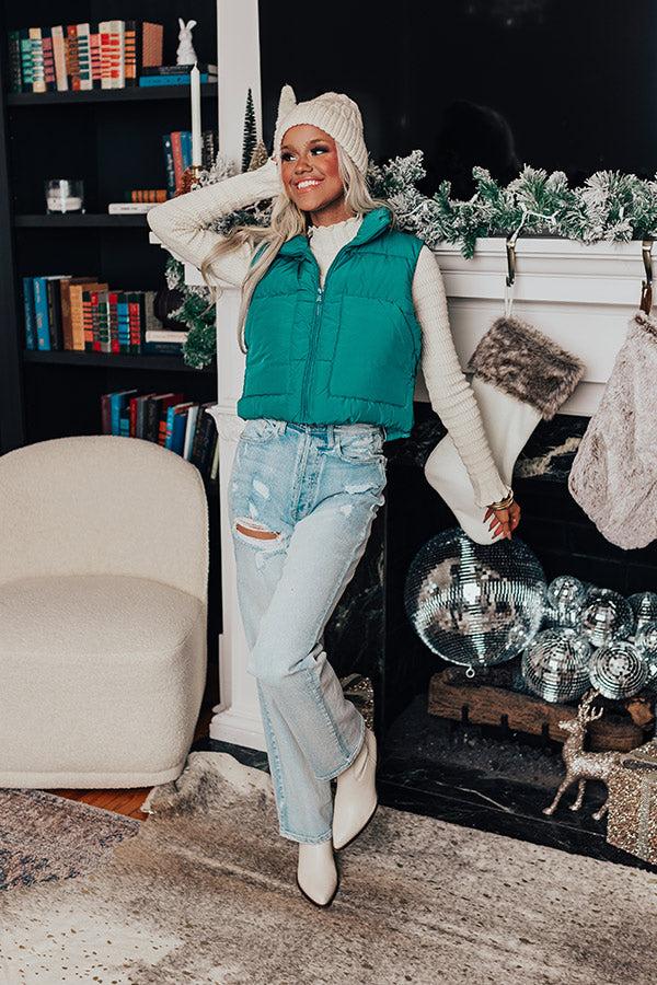 Impressions Morning Escape Puffer Vest In Green