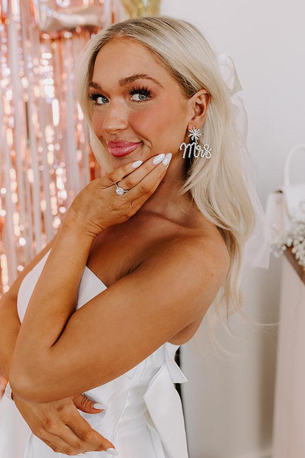 Impressions Mrs. Rhinestone Earrings In Silver