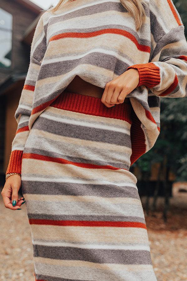 Impressions Mulled Wine Stripe Sweater Skirt
