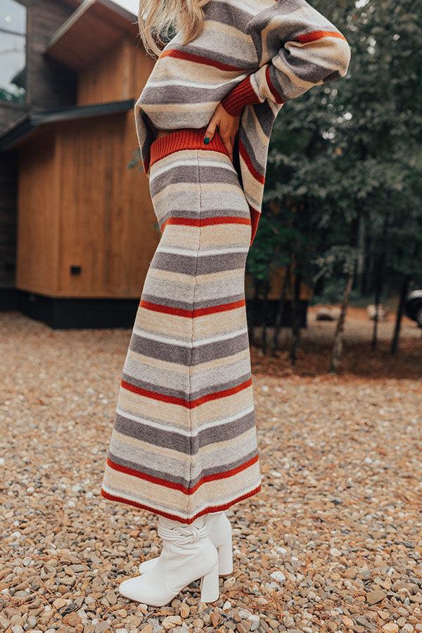 Impressions Mulled Wine Stripe Sweater Skirt