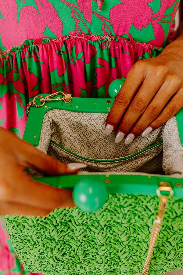 Impressions Naomi Woven Crossbody In Kelly Green