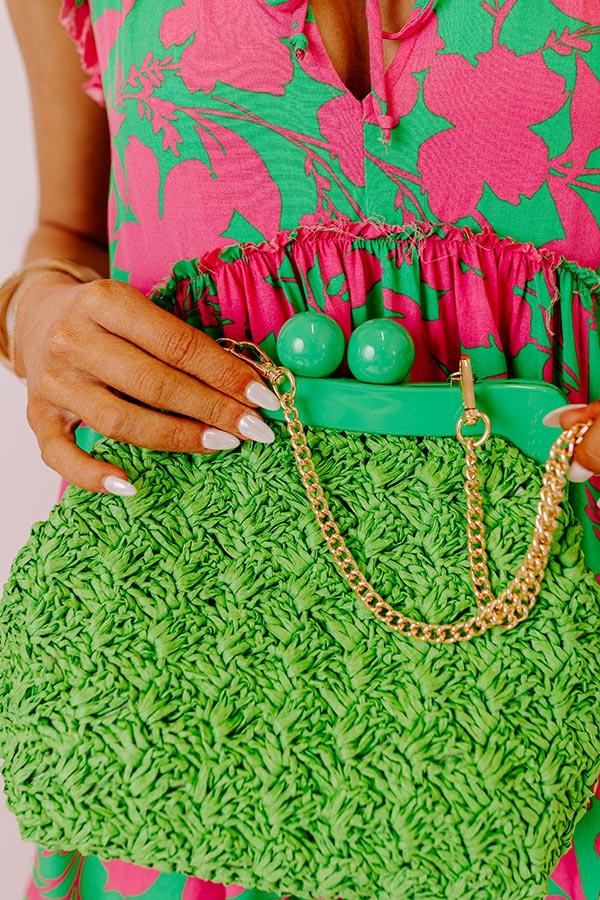 Impressions Naomi Woven Crossbody In Kelly Green