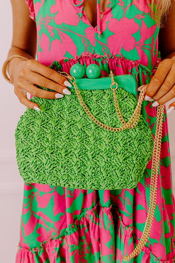 Impressions Naomi Woven Crossbody In Kelly Green